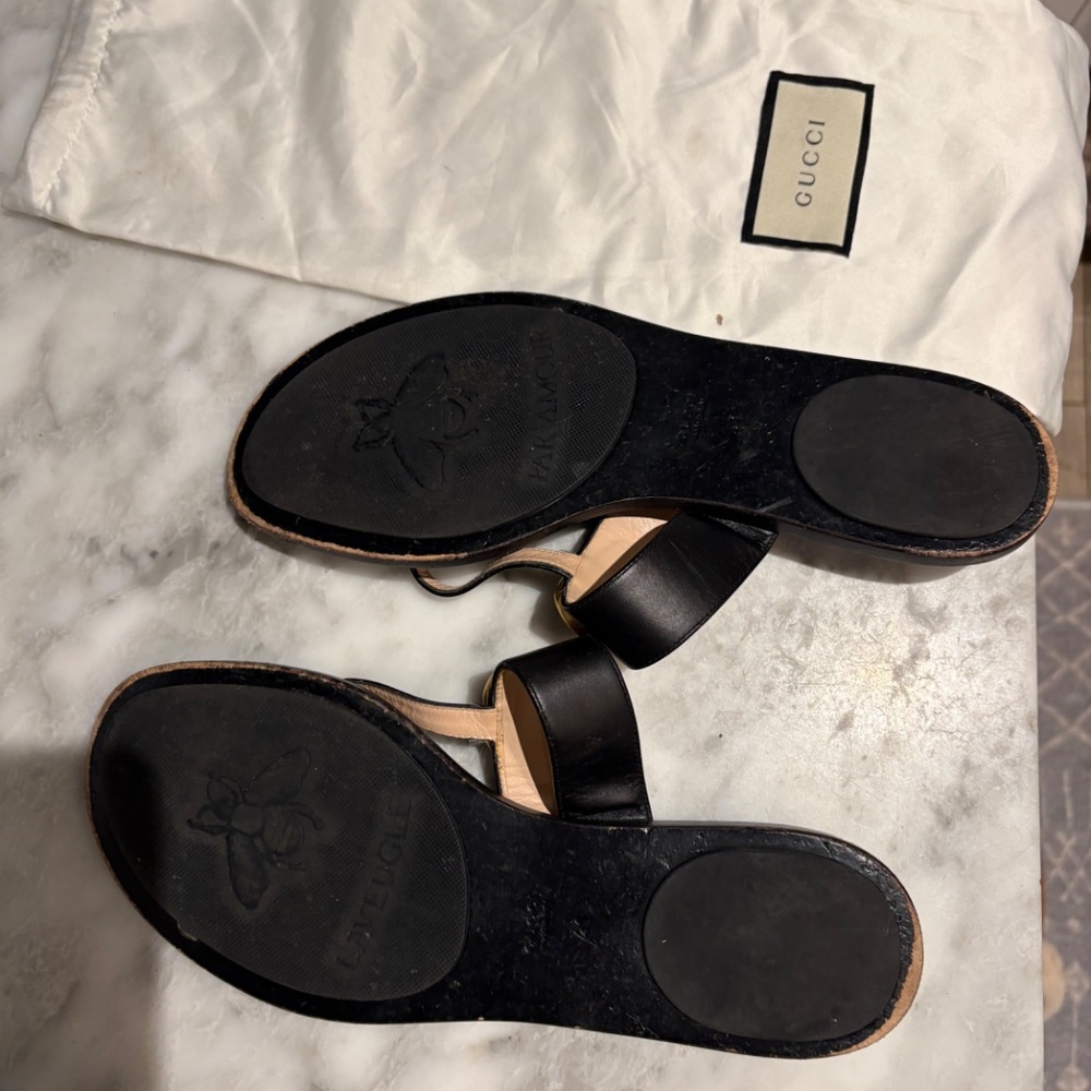 Gucci marmont gold double G t-strap sandal size 10 (41) - Picture 5 of 8